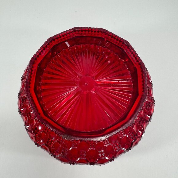 Vintage Regaline Red Plastic Bowl Ruby Pattern Octagon Retro Mid Century - Picture 5 of 5